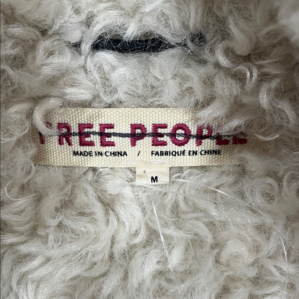 Free People Black and Cream Teddy Jacket - Picture 9 of 11